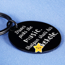 Load image into Gallery viewer, Funny Supernatural Fan Keychain Christmas Gifts for Music Lover Best Friend Brother Birthday Key Chain Supernatural Inspired SPN TV Show Merchandise Driver Picks The Music Shotgun Shuts His Cakehole
