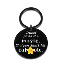 Load image into Gallery viewer, Funny Supernatural Fan Keychain Christmas Gifts for Music Lover Best Friend Brother Birthday Key Chain Supernatural Inspired SPN TV Show Merchandise Driver Picks The Music Shotgun Shuts His Cakehole
